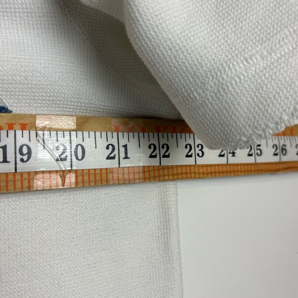 VTG Y2K Henley Tie M Waffle knit Floral Embroidered White Top Womens Grandmacore - Picture 10 of 12